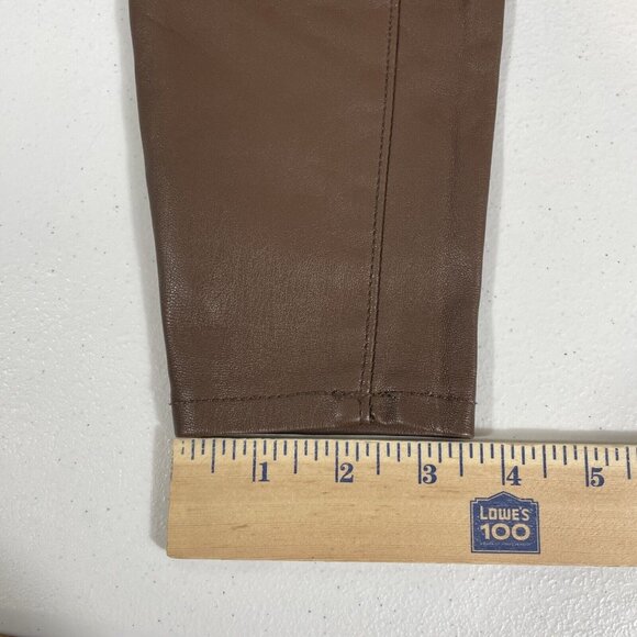 Free People Leather Jeans Womens Size 27 Brown Polyester Skinny Tapered Leg - Picture 9 of 12